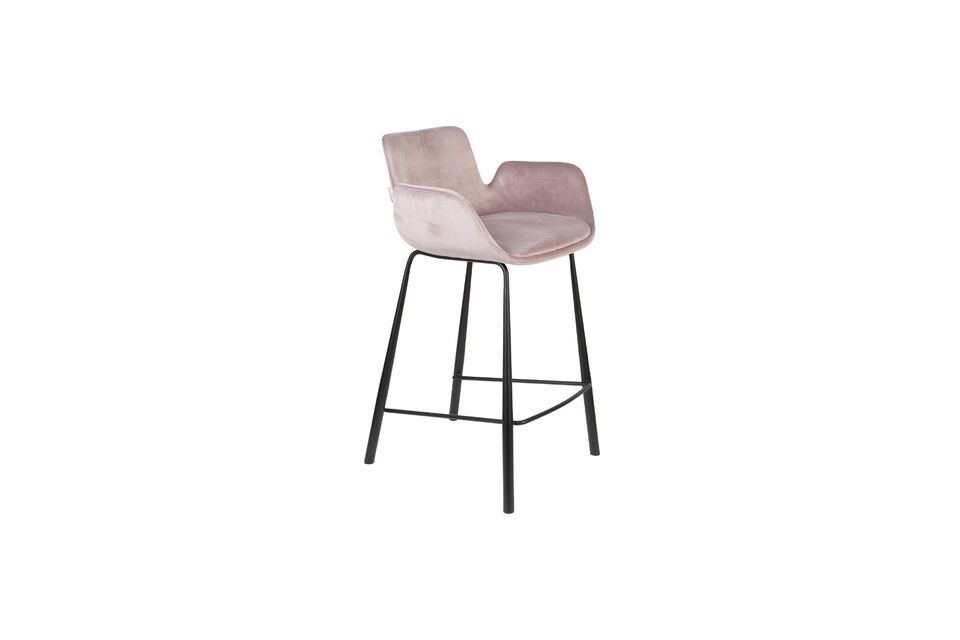 Thekenstuhl aus rosa Samt Brit Zuiver