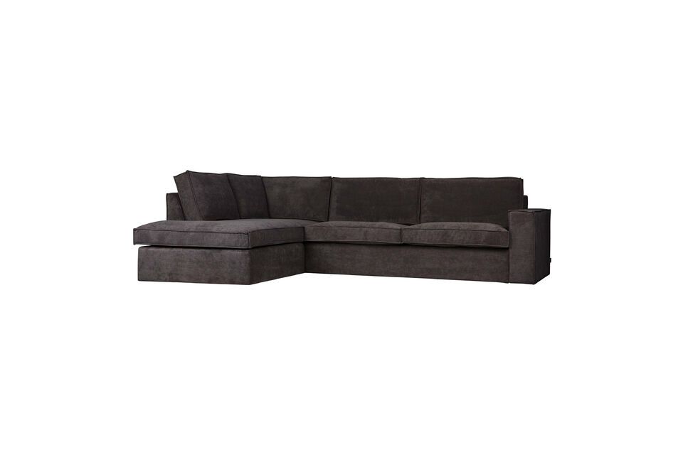 The Thomas WOOD corner sofa in a dark gray color is ideal for large families with lots of space