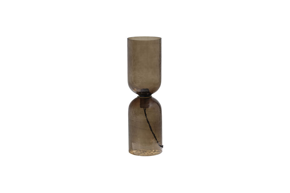 Tischlampe 51xØ15 cm Hammerschlagglas braun Gigi Woood