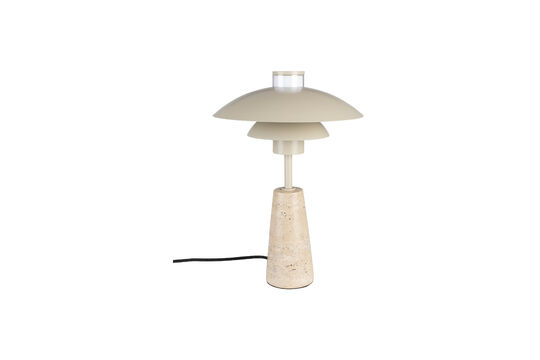 Schauen Sie die Produktbeschreibung an tischlampe aus beigem Travertin Cole Tischlampe aus beigem Travertin Cole