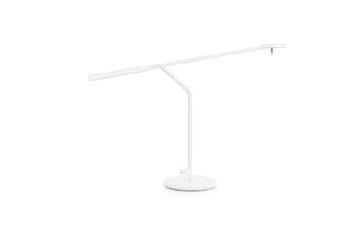 Tischlampe aus weiß lackiertem Metall Flow