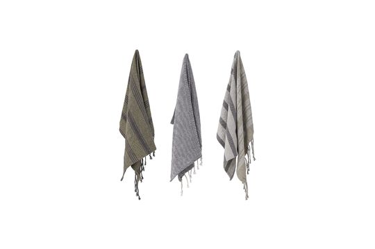 Torchons gris en coton Mara