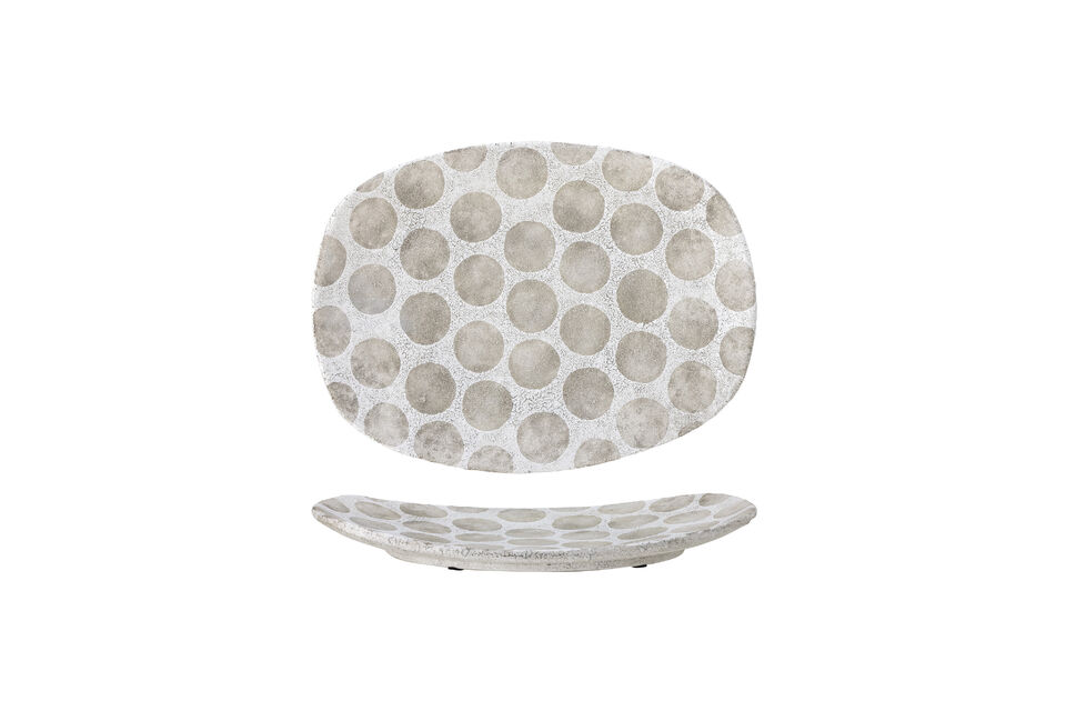 Tray L42xW32 cm in White Terracotta Felan Bloomingville