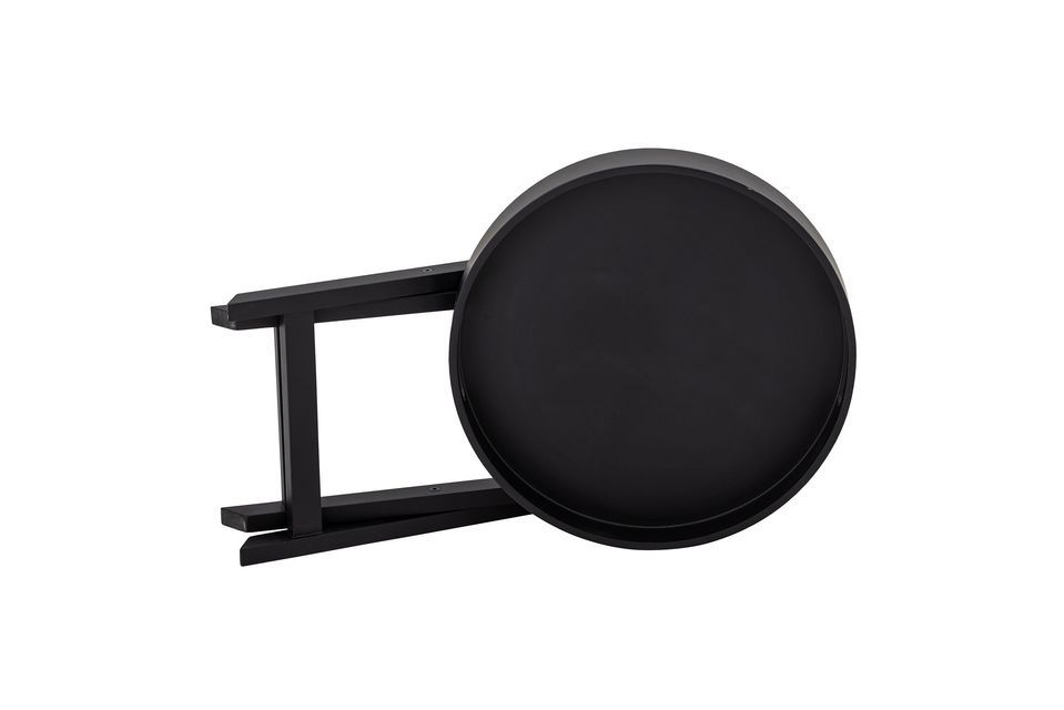 Tray side table Ø40 cm black rubberwood Freya - 4