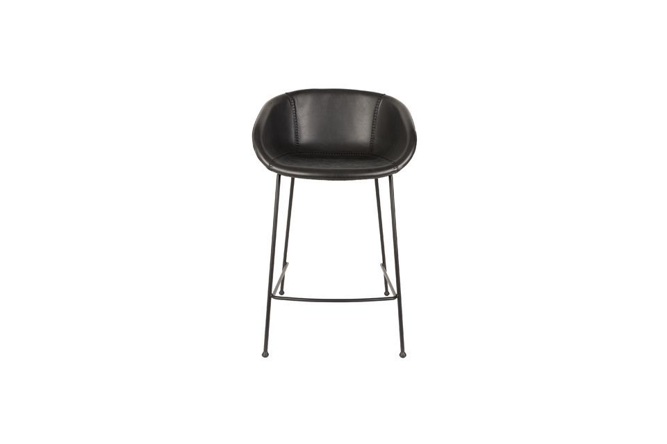 Tresenhocker Sitzhöhe 65 cm aus schwarzem Kunstleder Feston - 11
