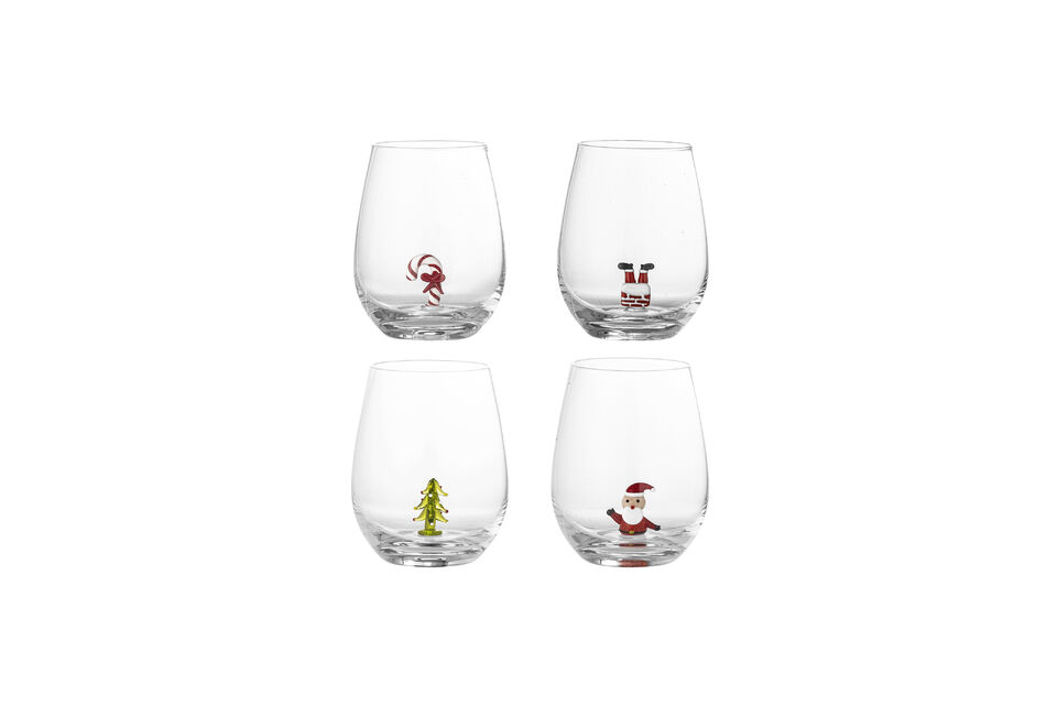 Trinkgläser 4er-Set aus klarem Glas Misa Bloomingville