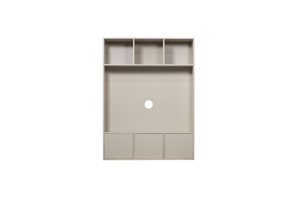 At the top you will find practical open compartments to give decoration a visible place
