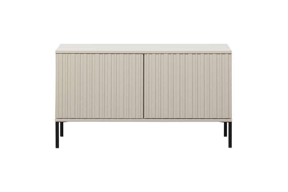 Gravure New TV cabinet is made of pine wood and finished with a dust-colored lacquer