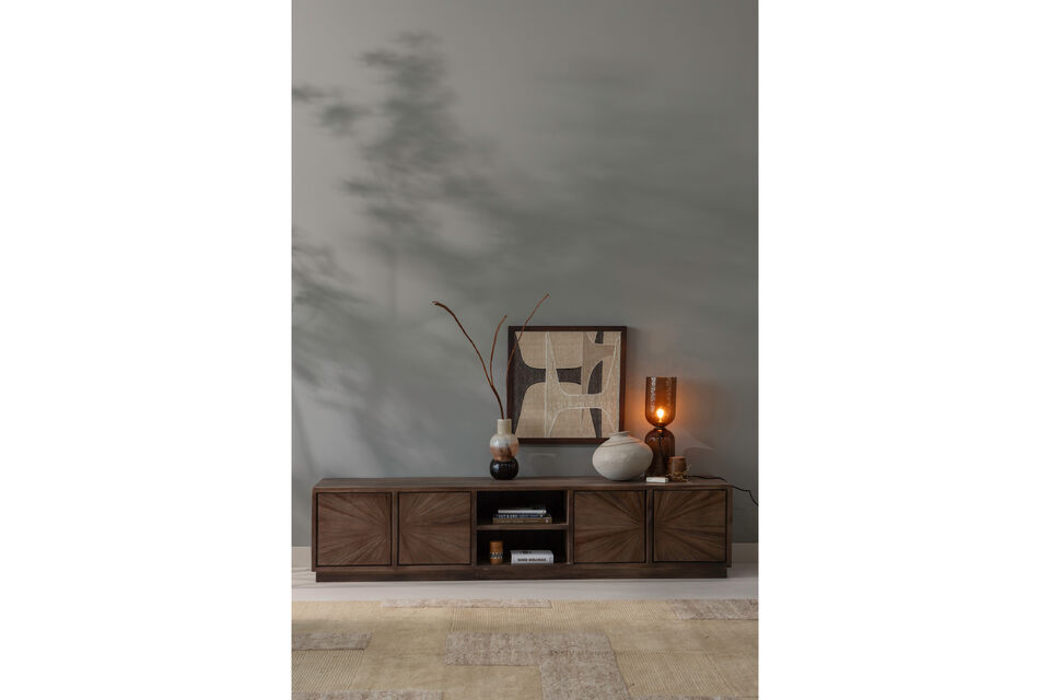 Luxurious and modern TV stand Made from recycled teak wood Extra beautiful: refined details on the