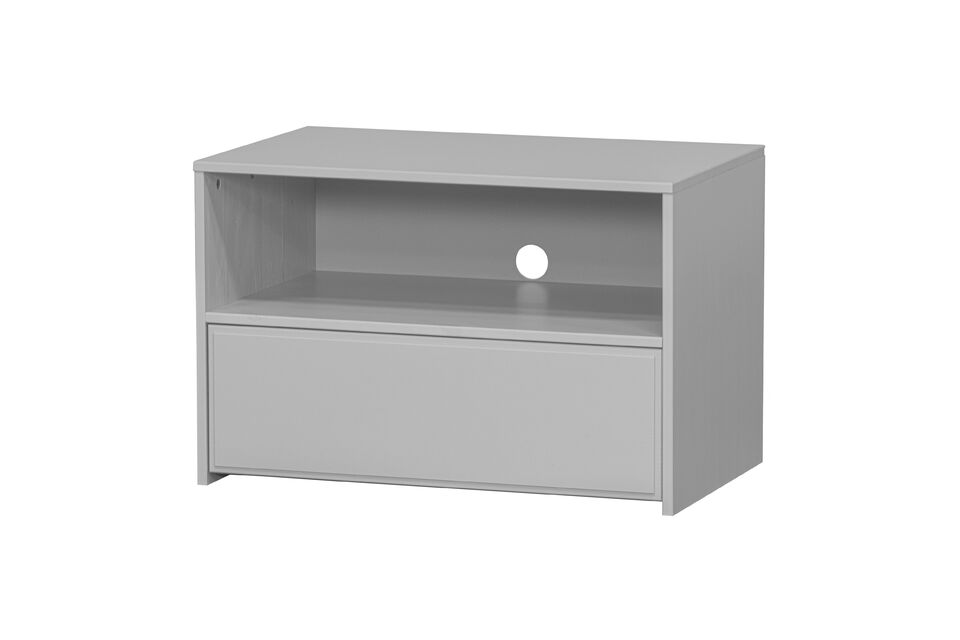 TV Unit with Drawer 70 cm Pine Cloud Grey Yissa Woood