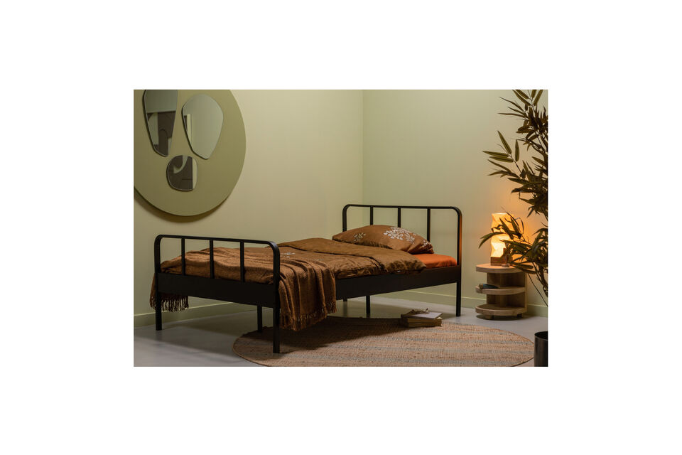 Metalen bed met spijlenframe Geschikt voor matrasmaat 120x200cm Geleverd als eenvoudig bouwpakket H