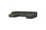 Miniaturansicht U-Form Sofa 339 cm Chenille grau/schwarz meliert Sloping ohne jede Grenze