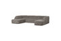Miniature U-Shape Sofa 339 cm Chenille Grey Melange Sloping Clipped