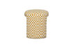 Miniature Upholstered checkered stool yellow Charlie 5