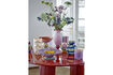 Miniatuur Vaas D14xH34 cm glas roze Frills 3