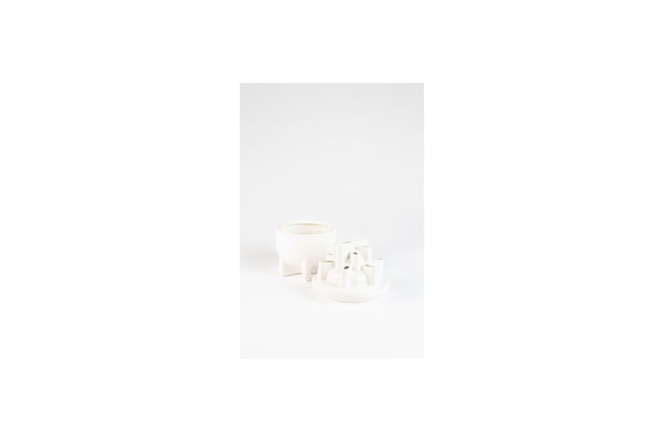 Vase 28 cm en céramique blanc Bassin - 10