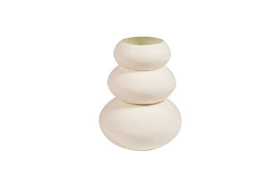 Vase 35 cm Metall hellgelb Tera