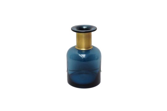 Vase bouteille Pharmacie bleue à col doré