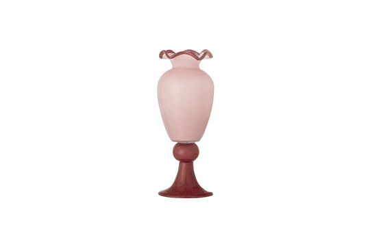 Vase D14xH34 cm Glas rosa Frills ohne jede Grenze