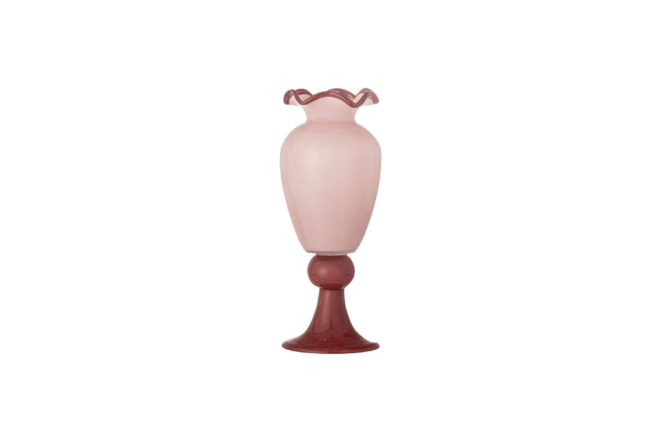 Vase D14xH34 cm Glas rosa Frills Bloomingville
