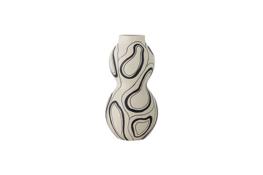 Vase D17,5xH34 cm aus schwarzem Steingut Nicola