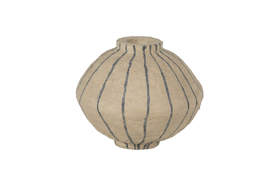 Vase décoratif en papier mâché sable Karo Woood