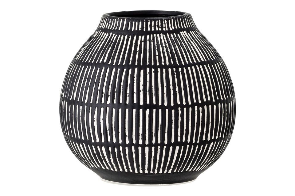 Vase  décoratif noir en grès Elveda Bloomingville