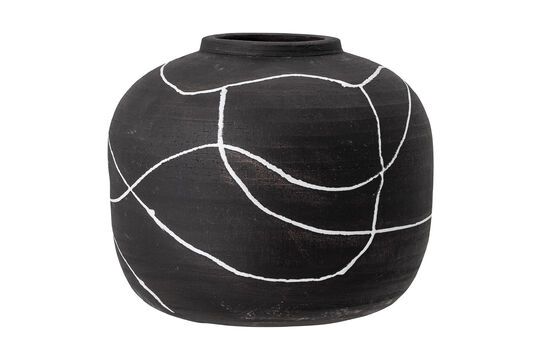 Vase décoratif noir en terre cuite Niza