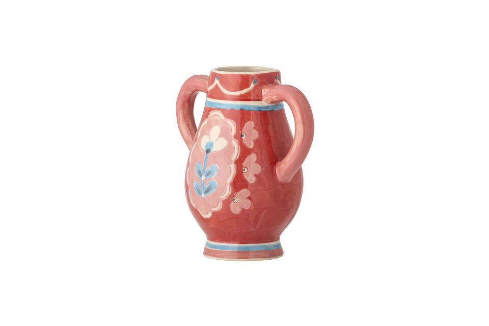 Le Vase en grès rouge Odina s\'impose comme un hommage délicat à la nature