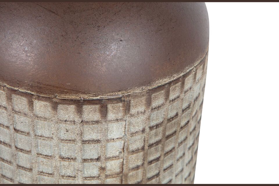 Vase en métal brun Kaki - 4