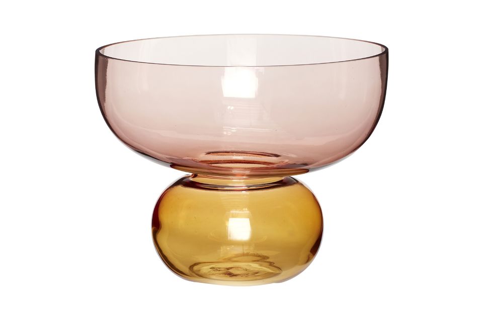 Vase en verre ambre et rouge Spectacle Hübsch