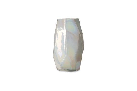 Vase en verre blanc Luster