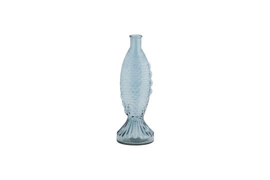 Vase en verre bleu clair H30 Fish Détouré
