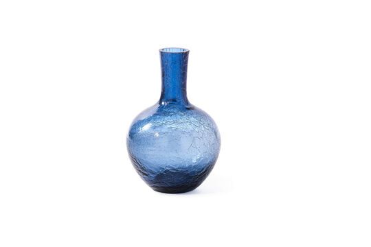 Vase en verre bleu foncé h57cm Cracked