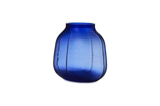 Vase en verre bleu Step Détouré