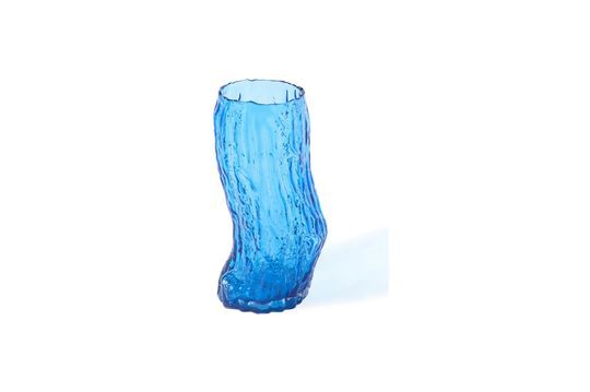 Vase en verre bleu Tree Log