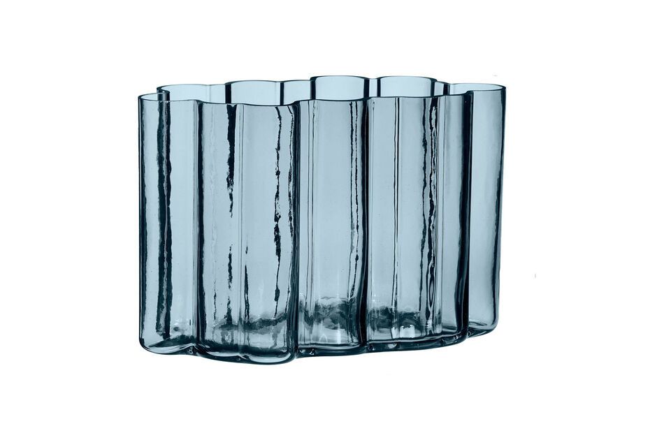 Vase en verre bleu Umber Hübsch