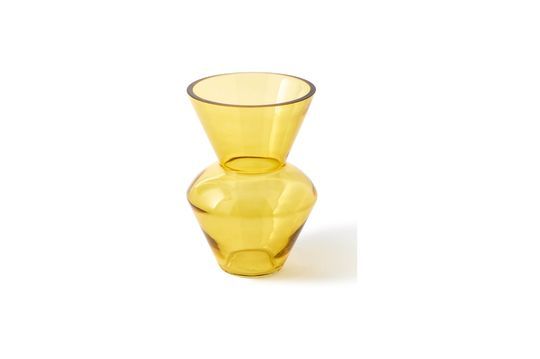 Vase en verre jaune Fat Neck Détouré