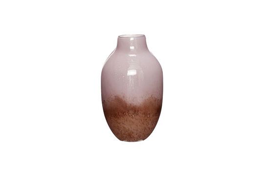 Vase en verre marron et rose Posy