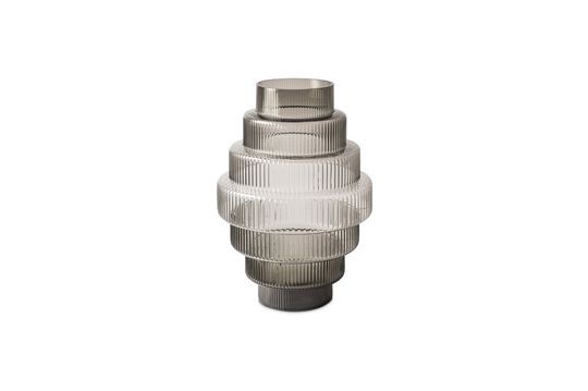 Vase en verre soufflé gris Steps