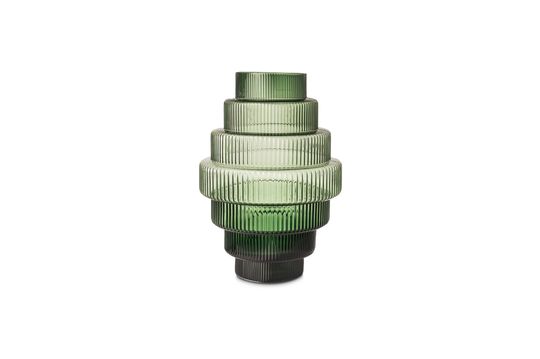 Vase en verre soufflé vert Steps