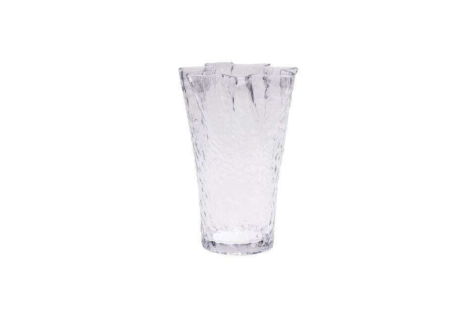 Vase en verre transparent Ruffle Hübsch