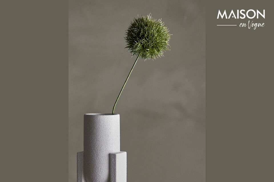 The Salome Vase by Bloomingville is made of stoneware, crafted with graphic shapes