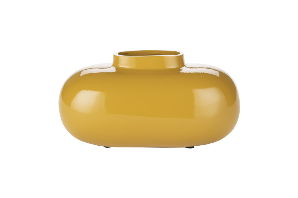 Vase M aus Aluminium gelb ocker Droplet DutchBone