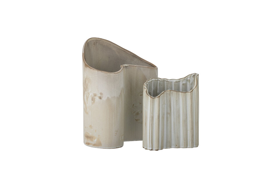 Vase Set of 2 Brown Stoneware Henaj Bloomingville