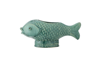 Vaso da fiori a forma di pesce in gres verde Hiro