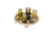 Miniatura Vassoio con portacandele Ø32x15 cm in vetro e legno naturale Sanga 4