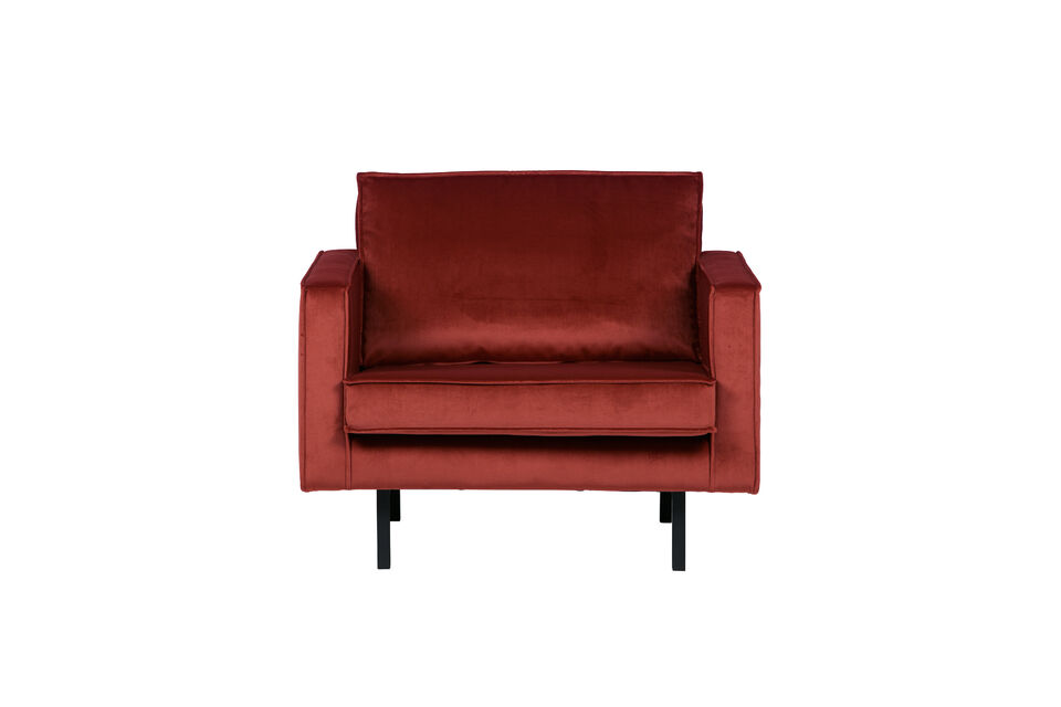 Velvet Armchair Chestnut Brown RODEO Woood