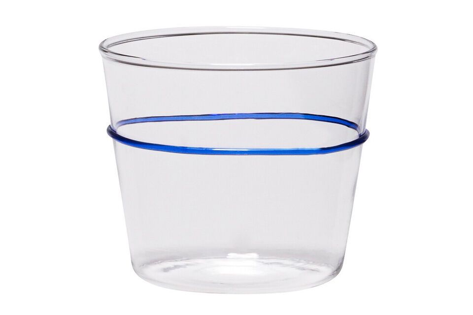 Verre à eau en verre bleu Orbit Hübsch