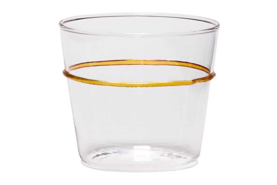 Verre à eau en verre jaune Orbit Hübsch